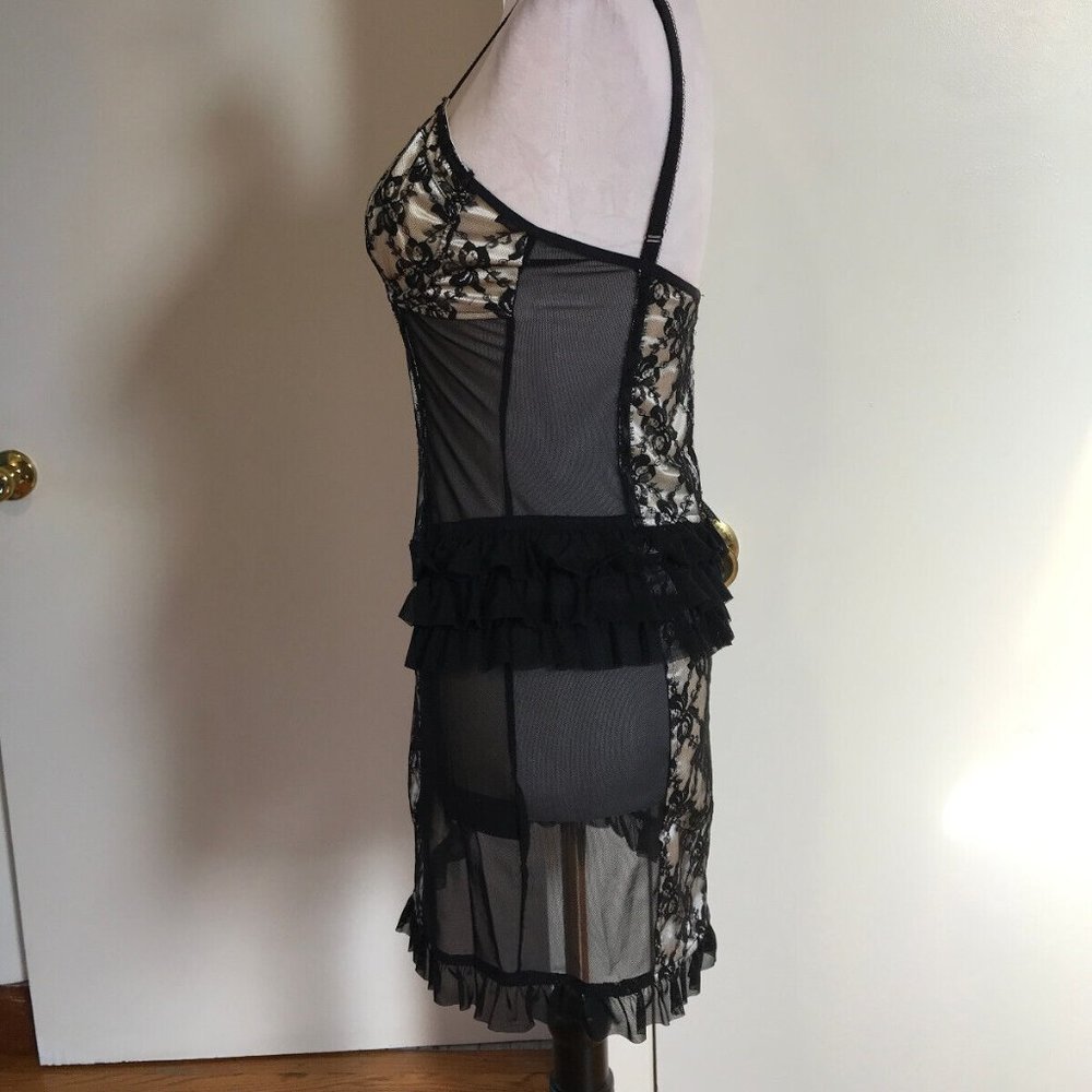 Lip Service Vintage Vaudeville Vamps Gothic Victorian Lace & Mesh Dress XS - Picture 4 of 8